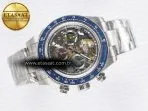 Rolex Daytona Artisans Skeleton SS ADGF Best Edition Blue Ceramic Bezel Skeleton Dial on SS Oyster Bracelet SA4130 - Görsel 8