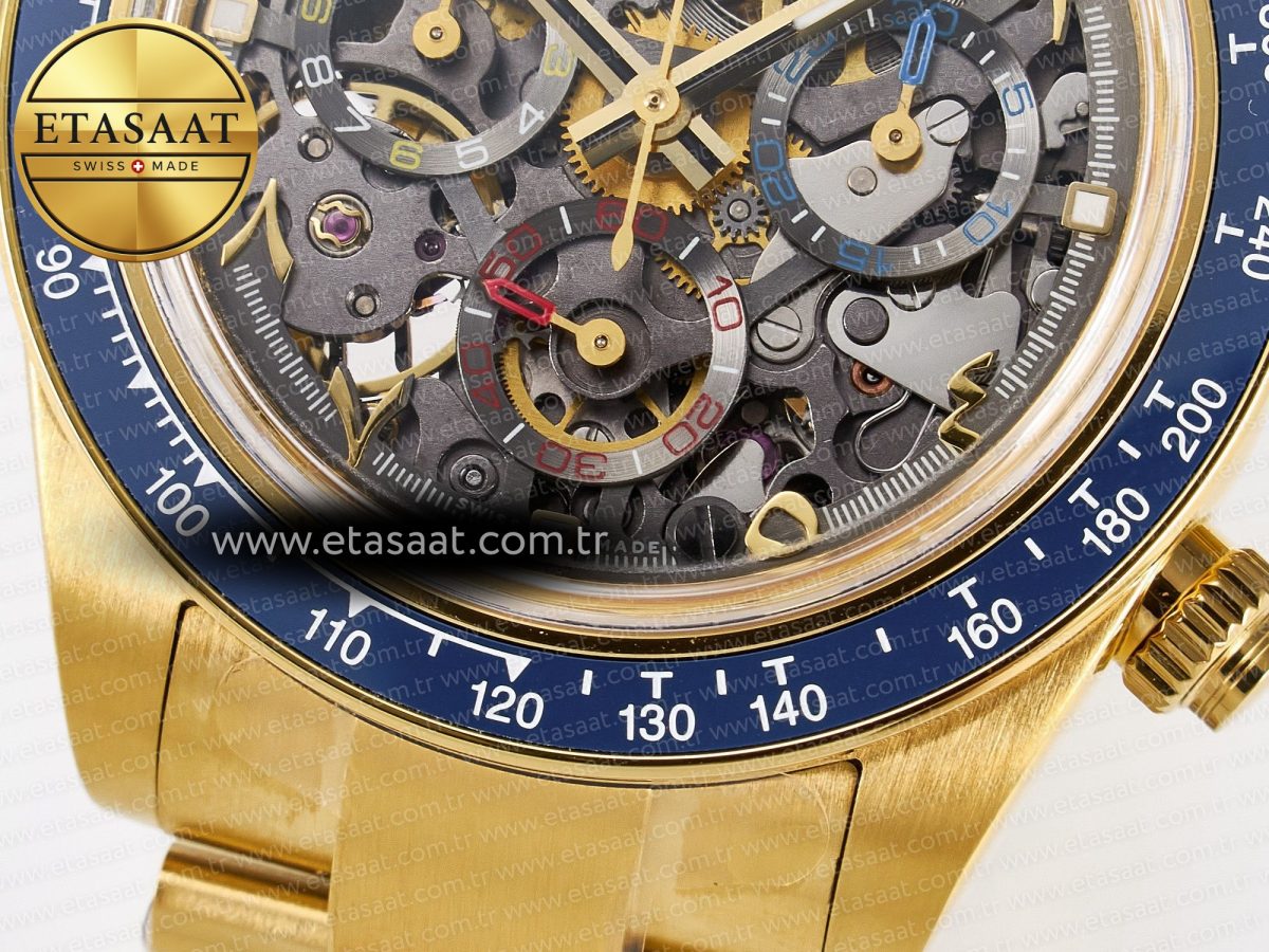 Rolex Daytona Artisans Skeleton Blue Ceramic SA4130 - Görsel 13