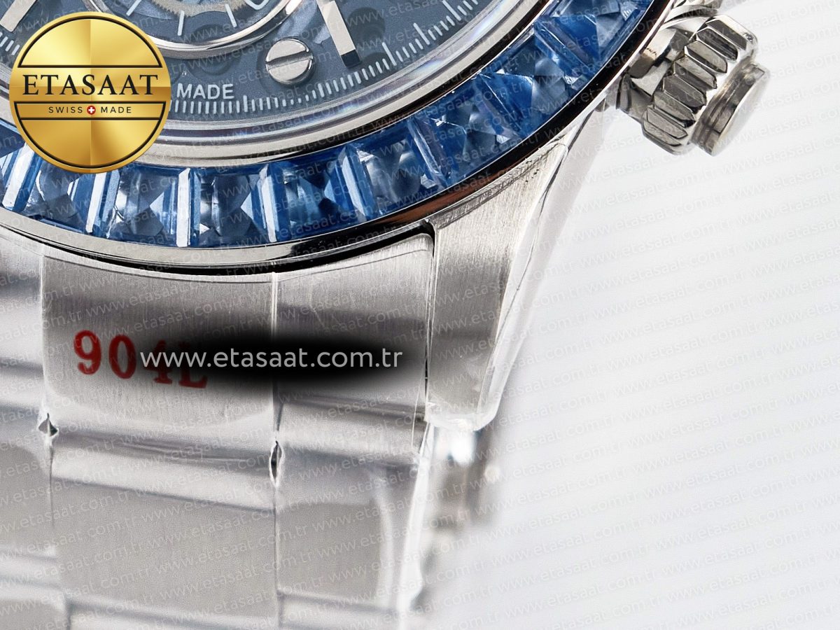 Rolex Daytona Artisans SS GETF Best Edition Blue Skeleton Dial Diamonds Bezel on SS Bracelet DD4802 - Görsel 14