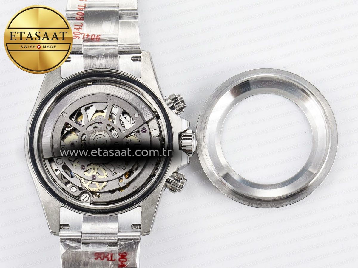 Rolex Daytona Artisans SS GETF Best Edition Blue Skeleton Dial Diamonds Bezel on SS Bracelet DD4802 - Görsel 19