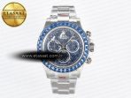 Rolex Daytona Artisans SS GETF Best Edition Blue Skeleton Dial Diamonds Bezel on SS Bracelet DD4802 - Görsel 3