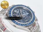 Rolex Daytona Artisans SS GETF Best Edition Blue Skeleton Dial Diamonds Bezel on SS Bracelet DD4802 - Görsel 7