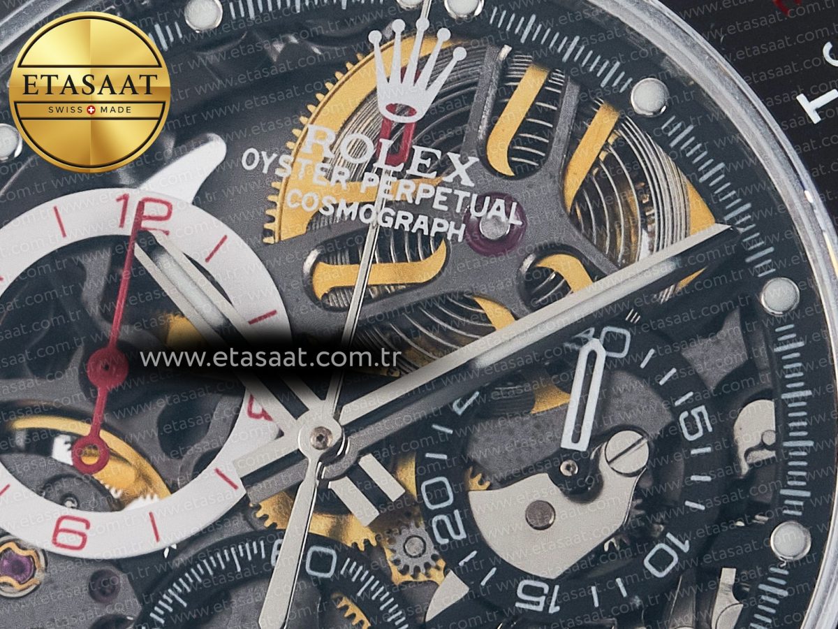 Rolex Daytona Artisans SS GETF Best Edition Skeleton Dial Black Ceramic Bezel on SS Bracelet DD4802 - Görsel 10
