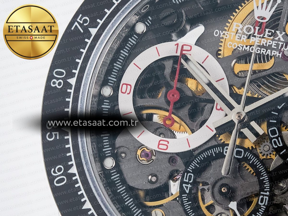 Rolex Daytona Artisans SS GETF Best Edition Skeleton Dial Black Ceramic Bezel on SS Bracelet DD4802 - Görsel 13