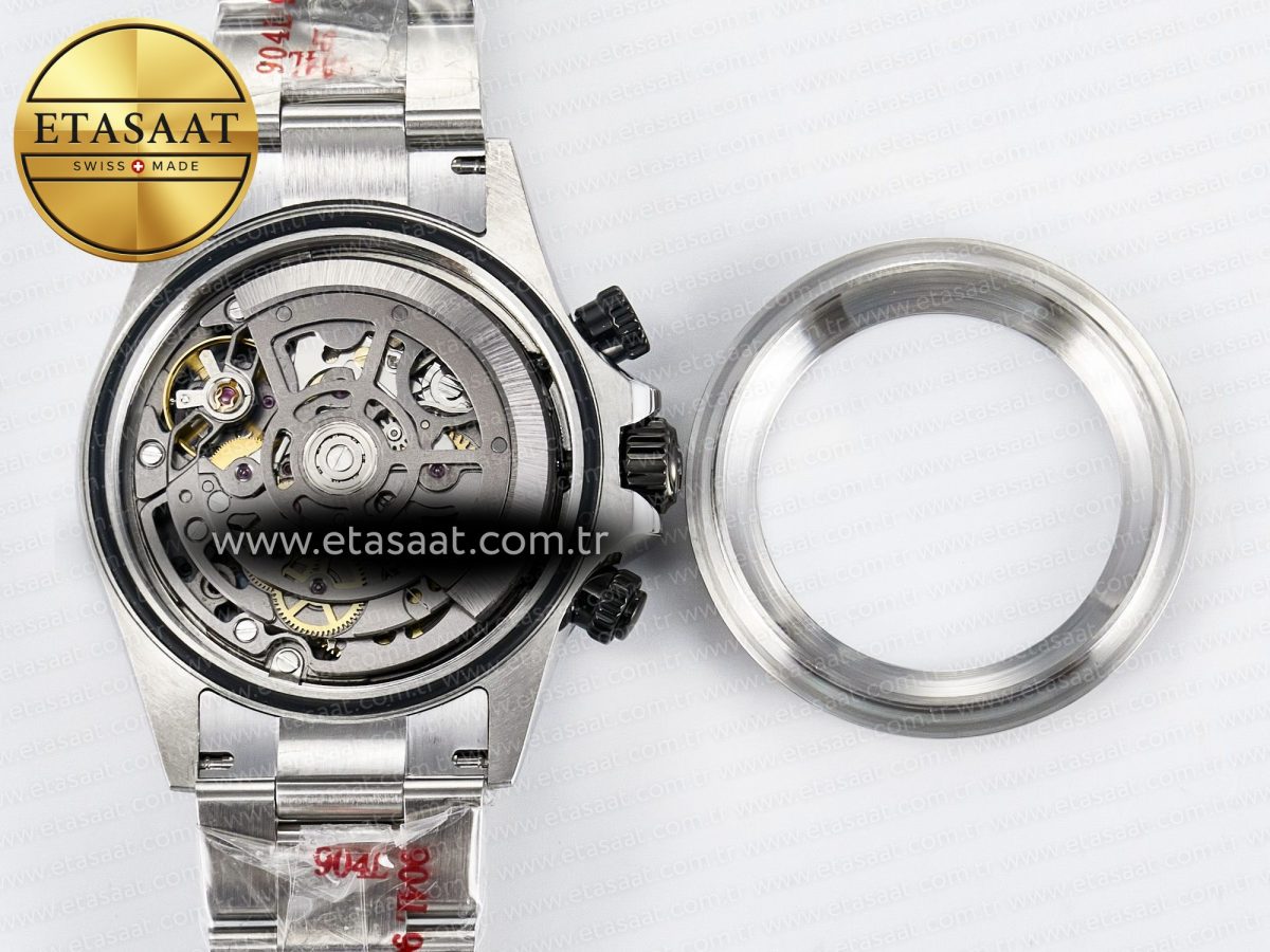 Rolex Daytona Artisans SS GETF Best Edition Skeleton Dial Black Ceramic Bezel on SS Bracelet DD4802 - Görsel 19
