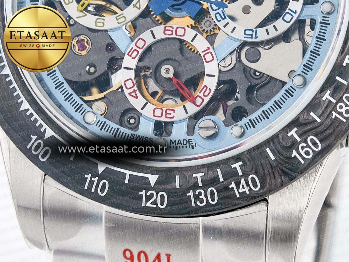 Rolex Daytona Artisans SS GETF Best Edition Skeleton Dial Carbon Bezel on SS Bracelet DD4802 - Görsel 12