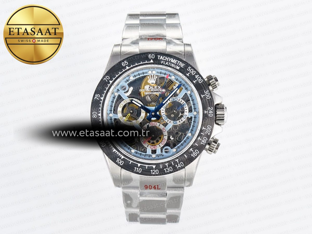 Rolex Daytona Artisans SS GETF Best Edition Skeleton Dial Carbon Bezel on SS Bracelet DD4802 - Görsel 3