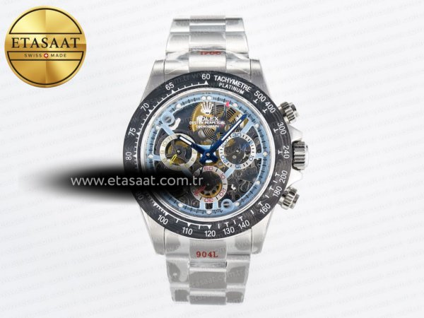 Rolex Daytona Artisans Getf İskelet Kadran Karbon DD4802 Eta Saat - 1:1 Süper Klon Replika Saat