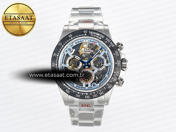 Rolex Daytona Artisans Getf İskelet Kadran Karbon DD4802 Eta Saat - 1:1 Süper Klon Replika Saat