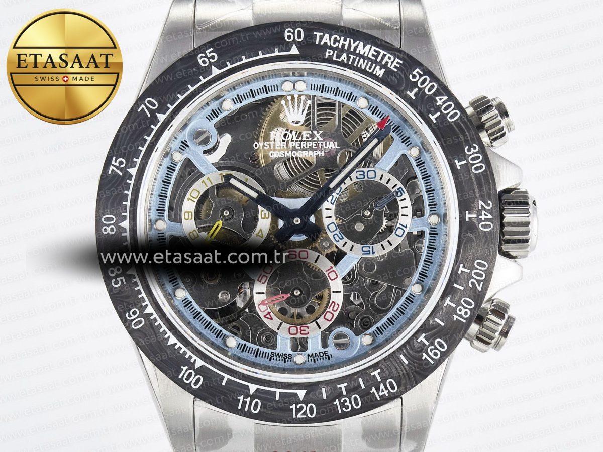 Rolex Daytona Artisans SS GETF Best Edition Skeleton Dial Carbon Bezel on SS Bracelet DD4802 - Görsel 4