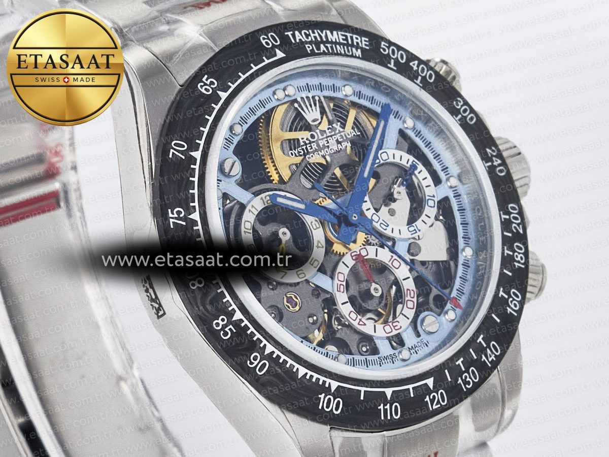 Rolex Daytona Artisans SS GETF Best Edition Skeleton Dial Carbon Bezel on SS Bracelet DD4802 - Görsel 5
