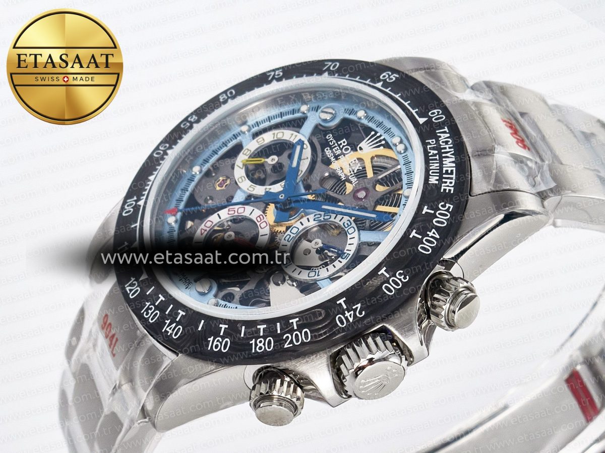 Rolex Daytona Artisans SS GETF Best Edition Skeleton Dial Carbon Bezel on SS Bracelet DD4802 - Görsel 6