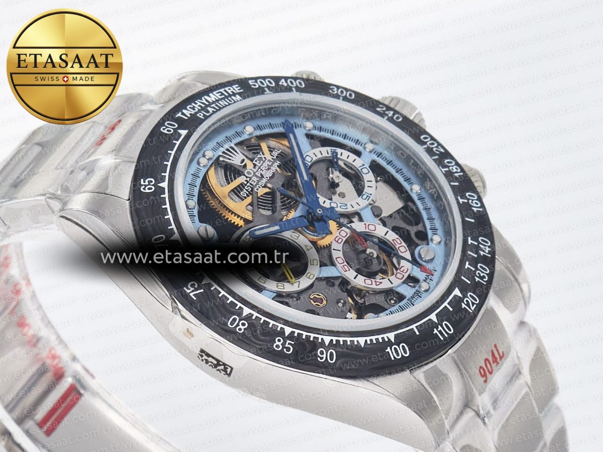 Rolex Daytona Artisans SS GETF Best Edition Skeleton Dial Carbon Bezel on SS Bracelet DD4802 - Görsel 7