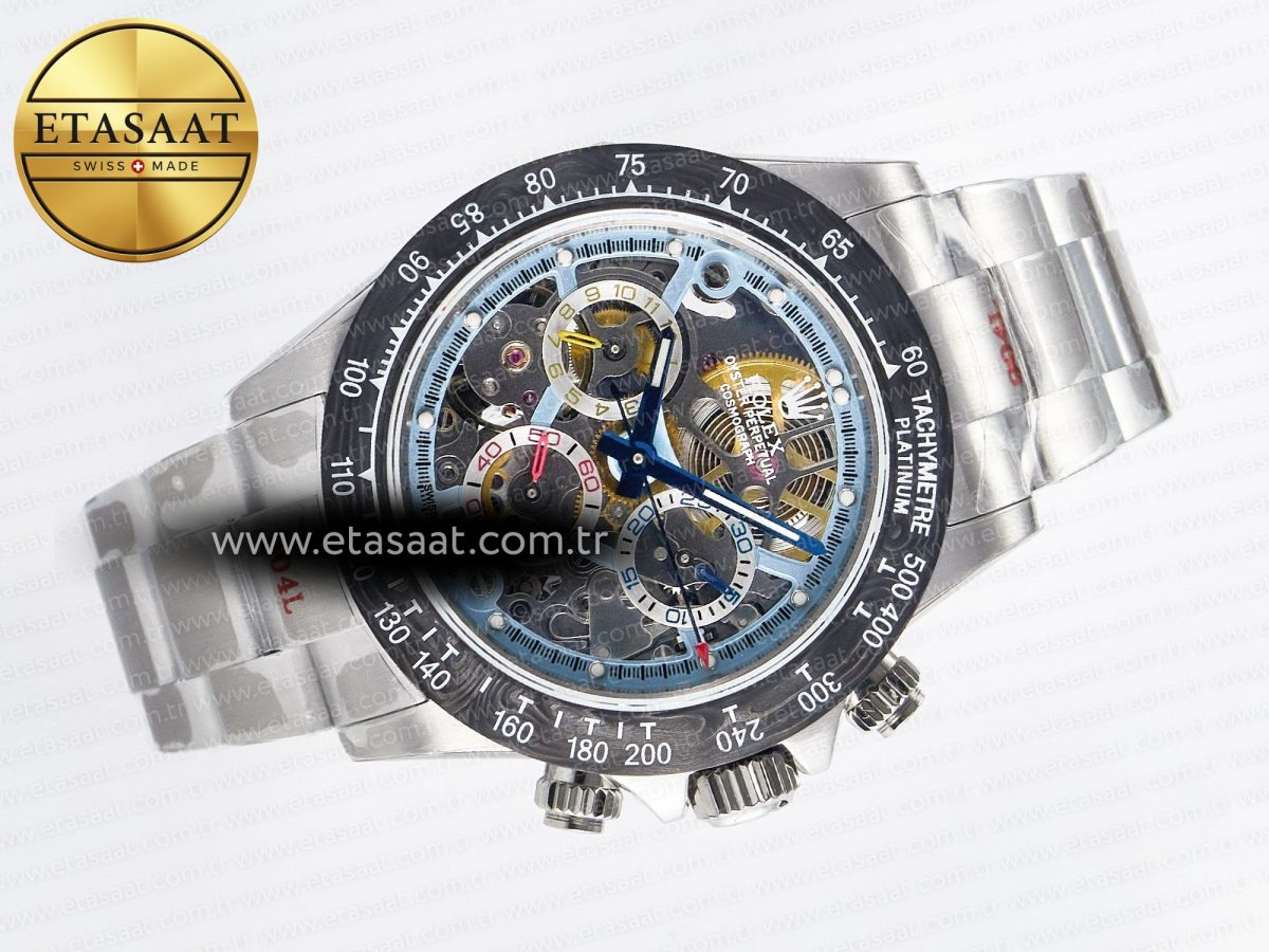 Rolex Daytona Artisans SS GETF Best Edition Skeleton Dial Carbon Bezel on SS Bracelet DD4802 - Görsel 8