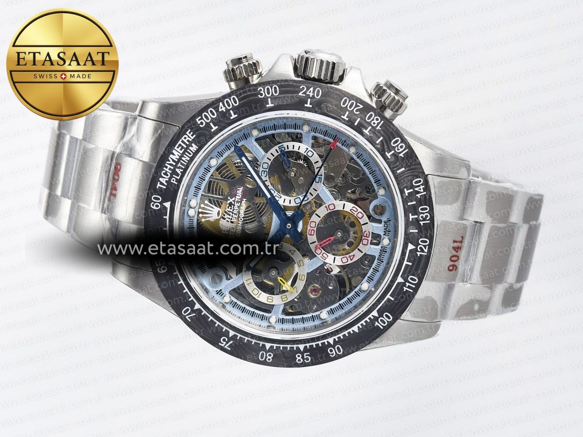 Rolex Daytona Artisans SS GETF Best Edition Skeleton Dial Carbon Bezel on SS Bracelet DD4802 - Görsel 9