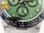 Rolex Daytona Black Ceramic Bezel Noob Best Edition Green Dial on SS Oyster Bracelet SA4130 - Görsel 11