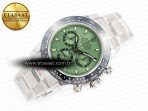 Rolex Daytona Black Ceramic Bezel Noob Best Edition Green Dial on SS Oyster Bracelet SA4130 - Görsel 8