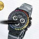 Rolex Daytona BLAKEN 1:1 Best Edition Matte Black Dial Rainbow Bezel on Ceramic Bracelet SA7750