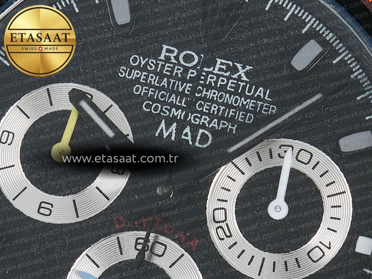 Rolex Daytona BLAKEN 1:1 Best Edition Matte Black Dial Rainbow Bezel on Ceramic Bracelet SA7750 - Görsel 10