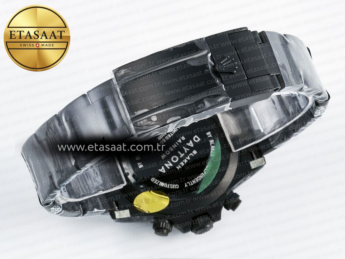 Rolex Daytona BLAKEN 1:1 Best Edition Matte Black Dial Rainbow Bezel on Ceramic Bracelet SA7750 - Görsel 17