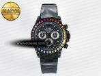 Rolex Daytona BLAKEN 1:1 Best Edition Matte Black Dial Rainbow Bezel on Ceramic Bracelet SA7750 - Görsel 3