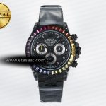 Rolex Daytona Blaken Matte Siyah Kadran Gökkuşağı SA7750 Eta Saat - Görsel 3 - 1:1 Süper Klon Saat