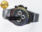 Rolex Daytona BLAKEN 1:1 Best Edition Matte Black Dial Rainbow Bezel on Ceramic Bracelet SA7750 - Görsel 9