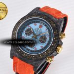 Rolex Daytona DIW “AVIA AZURE BLUE” Carbon DIWF 1:1 Best Edition Blue Dial on Orange Nylon Strap SH4130