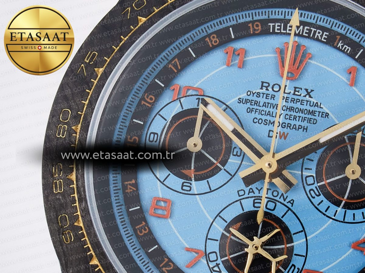 Rolex Daytona DIW “AVIA AZURE BLUE” Carbon DIWF 1:1 Best Edition Blue Dial on Orange Nylon Strap SH4130 - Görsel 10