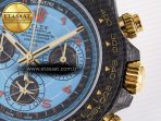Rolex Daytona DIW “AVIA AZURE BLUE” Carbon DIWF 1:1 Best Edition Blue Dial on Orange Nylon Strap SH4130 - Görsel 12
