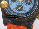 Rolex Daytona DIW “AVIA AZURE BLUE” Carbon DIWF 1:1 Best Edition Blue Dial on Orange Nylon Strap SH4130 - Görsel 13