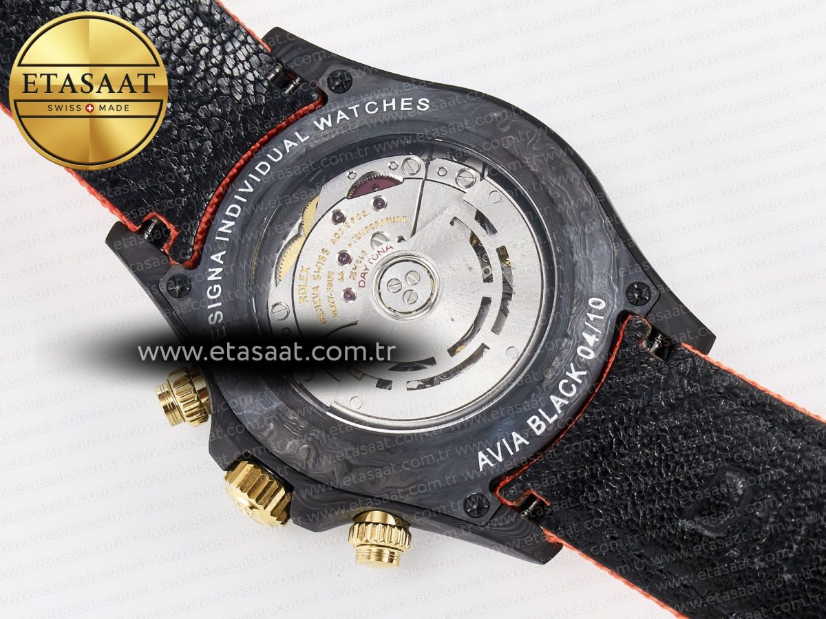 Rolex Daytona DIW “AVIA AZURE BLUE” Carbon DIWF 1:1 Best Edition Blue Dial on Orange Nylon Strap SH4130 - Görsel 18