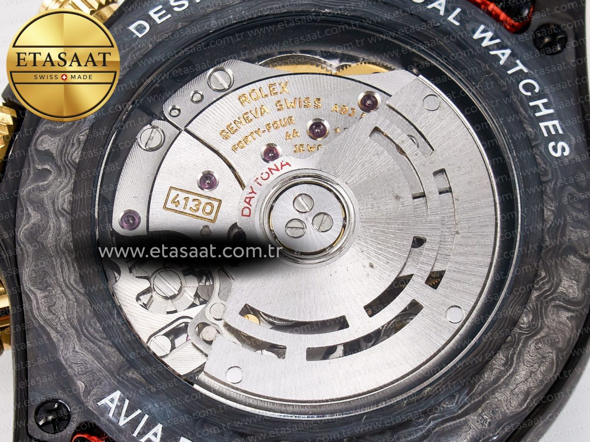 Rolex Daytona DIW “AVIA AZURE BLUE” Carbon DIWF 1:1 Best Edition Blue Dial on Orange Nylon Strap SH4130 - Görsel 20
