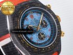 Rolex Daytona DIW “AVIA AZURE BLUE” Carbon DIWF 1:1 Best Edition Blue Dial on Orange Nylon Strap SH4130 - Görsel 5