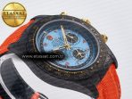 Rolex Daytona DIW “AVIA AZURE BLUE” Carbon DIWF 1:1 Best Edition Blue Dial on Orange Nylon Strap SH4130 - Görsel 7