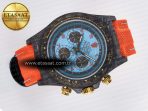 Rolex Daytona DIW “AVIA AZURE BLUE” Carbon DIWF 1:1 Best Edition Blue Dial on Orange Nylon Strap SH4130 - Görsel 8