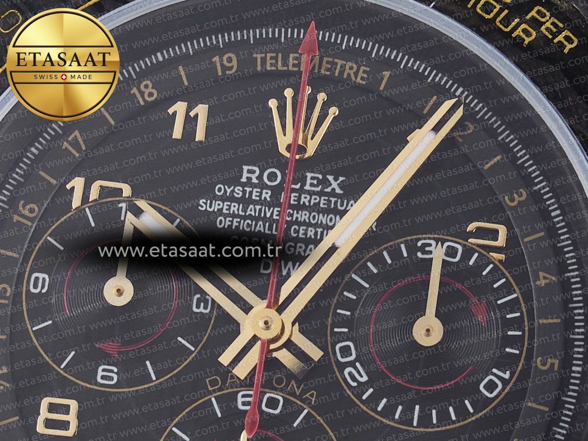 Rolex Daytona DIW “AVIA BLACK” Carbon DIWF 1:1 Best Edition Black/Red Dial on Black/Yellow Nylon Strap SH4130 - Görsel 11