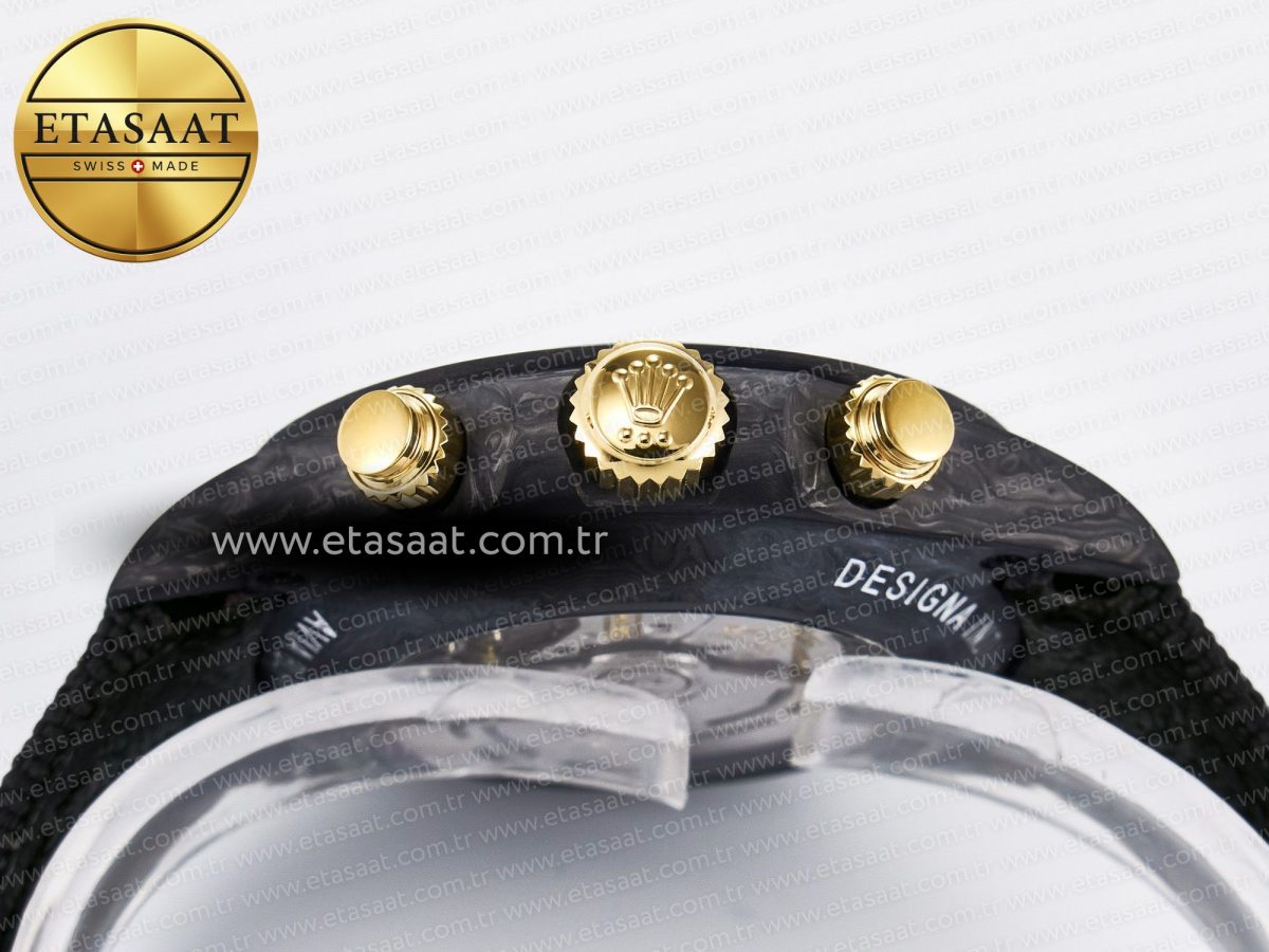 Rolex Daytona DIW “AVIA BLACK” Carbon DIWF 1:1 Best Edition Black/Red Dial on Black/Yellow Nylon Strap SH4130 - Görsel 15