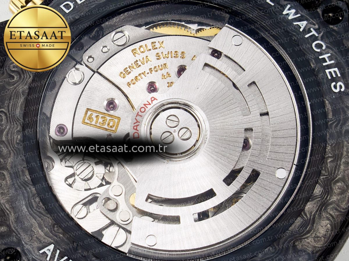 Rolex Daytona DIW “AVIA BLACK” Carbon DIWF 1:1 Best Edition Black/Red Dial on Black/Yellow Nylon Strap SH4130 - Görsel 19