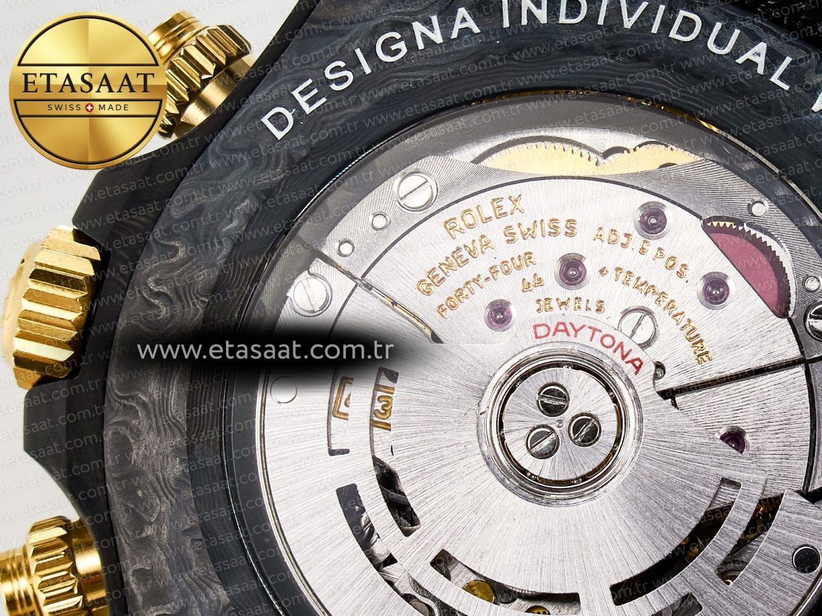 Rolex Daytona DIW “AVIA BLACK” Carbon DIWF 1:1 Best Edition Black/Red Dial on Black/Yellow Nylon Strap SH4130 - Görsel 20