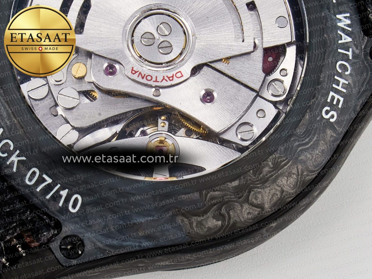 Rolex Daytona DIW “AVIA BLACK” Carbon DIWF 1:1 Best Edition Black/Red Dial on Black/Yellow Nylon Strap SH4130 - Görsel 21