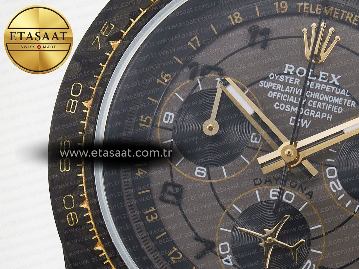 Rolex Daytona DIW “AVIA GREY” Carbon DIWF 1:1 Best Edition Gray/Yellow Dial on Black Nylon Strap SH4130 - Görsel 10