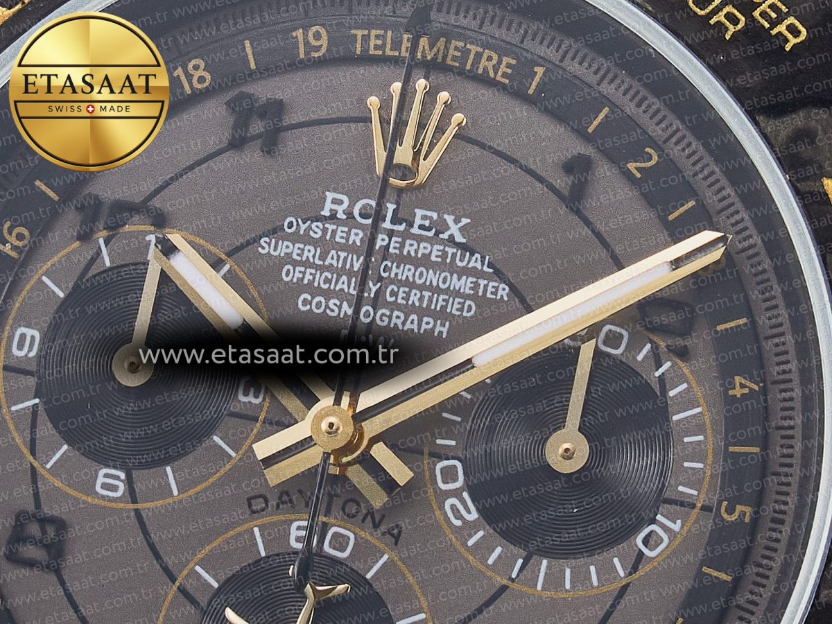 Rolex Daytona DIW “AVIA GREY” Carbon DIWF 1:1 Best Edition Gray/Yellow Dial on Black Nylon Strap SH4130 - Görsel 11