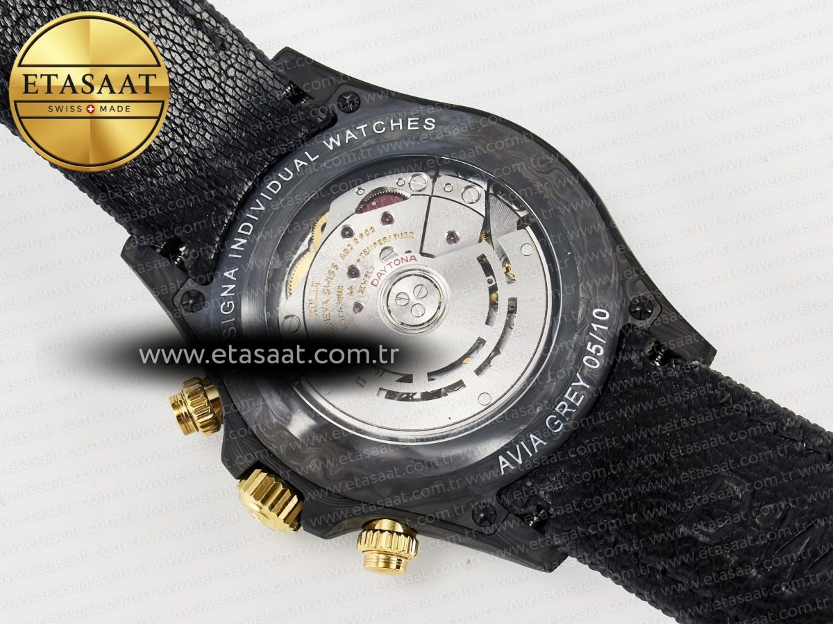 Rolex Daytona DIW “AVIA GREY” Carbon DIWF 1:1 Best Edition Gray/Yellow Dial on Black Nylon Strap SH4130 - Görsel 17