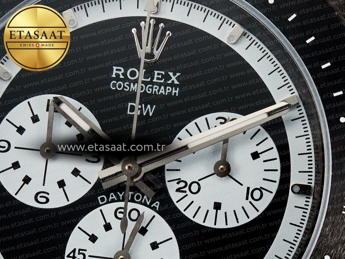 Rolex Daytona DIW Black Carbon DIWF 1:1 Best Edition Black/White Dial on Black Nylon Strap SH4130 - Görsel 11