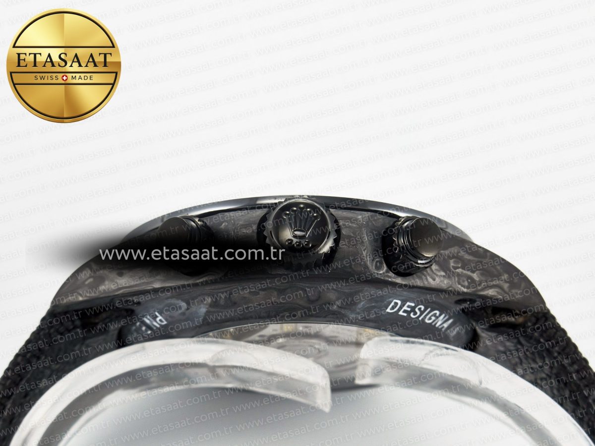 Rolex Daytona DIW Black Carbon DIWF 1:1 Best Edition Black/White Dial on Black Nylon Strap SH4130 - Görsel 15