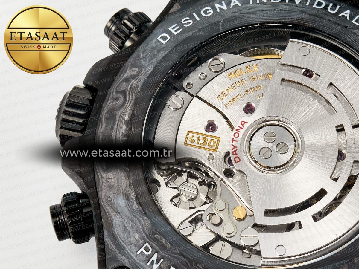Rolex Daytona DIW Black Carbon DIWF 1:1 Best Edition Black/White Dial on Black Nylon Strap SH4130 - Görsel 20