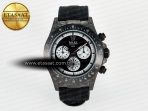 Rolex Daytona DIW Black Carbon DIWF 1:1 Best Edition Black/White Dial on Black Nylon Strap SH4130 - Görsel 3