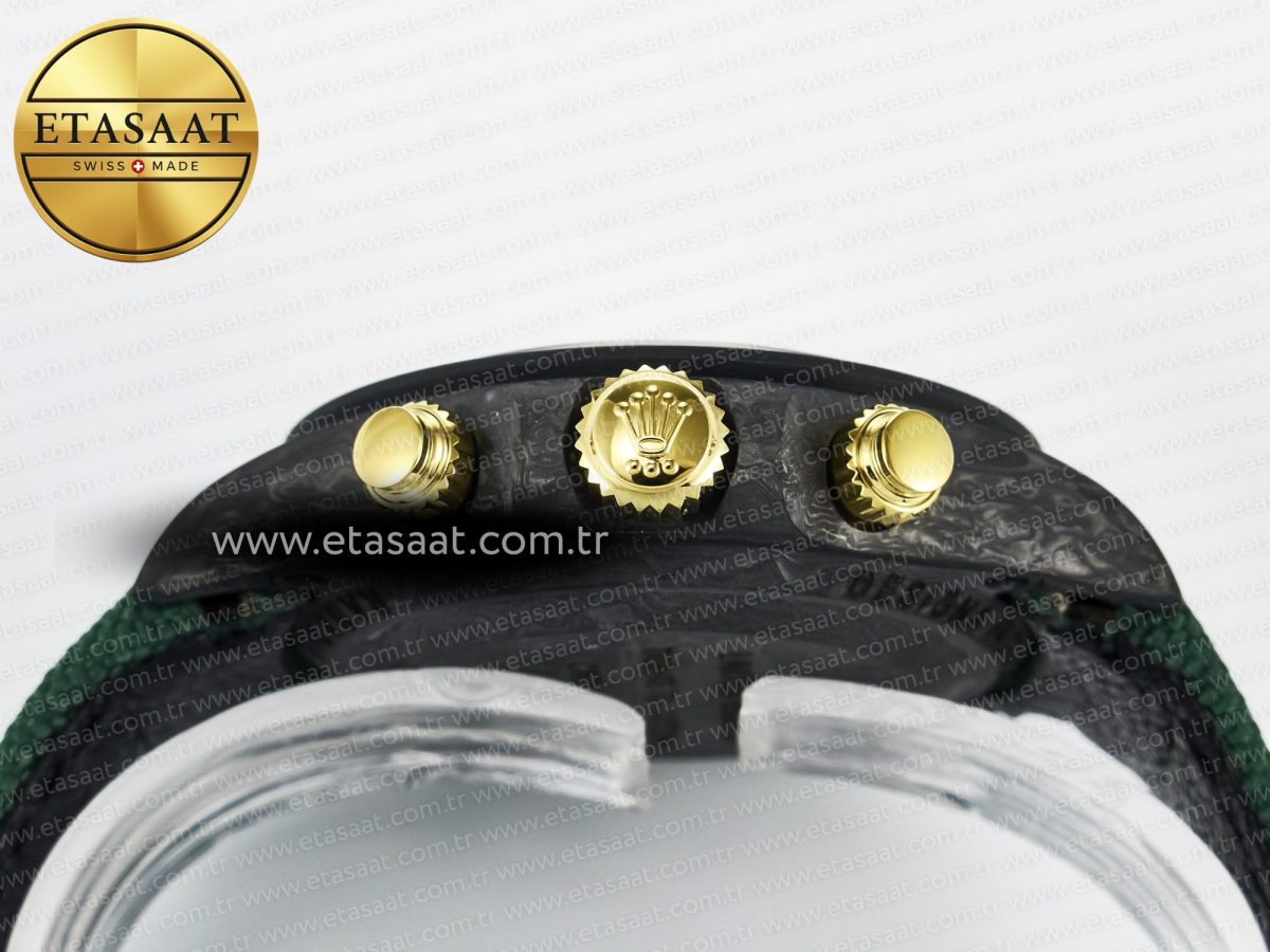 Rolex Daytona DIW Carbon Case and Bezel DIWF Edition Green/YG Dial on Green Nylon Strap A7750 - Görsel 16