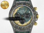 Rolex Daytona DIW Carbon Case and Bezel DIWF Edition Green/YG Dial on Green Nylon Strap A7750 - Görsel 4
